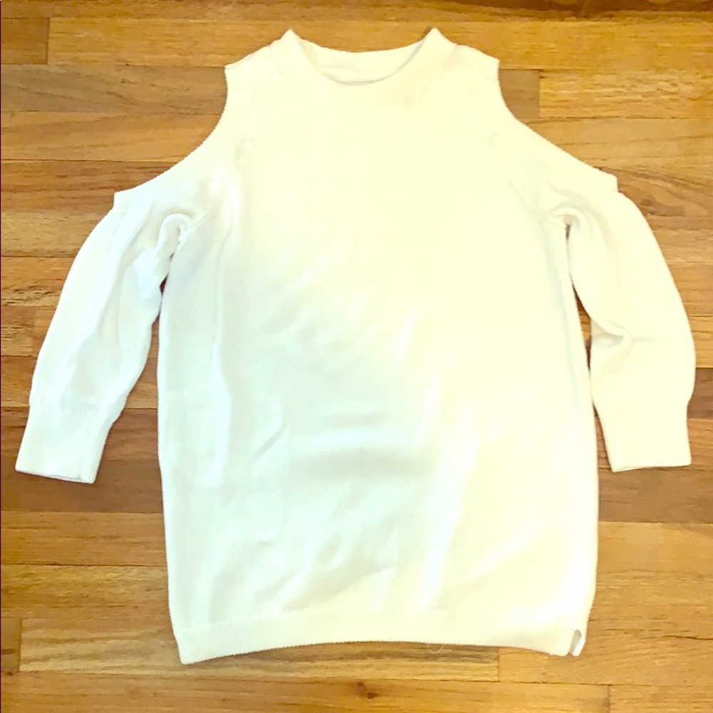 Loft White Open Shoulder Sweater